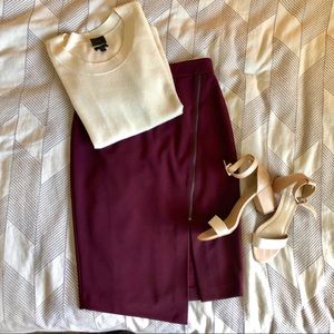 Asymmetrical Zip Pencil Skirt